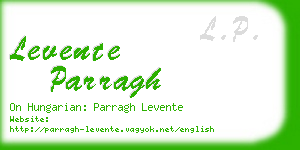 levente parragh business card